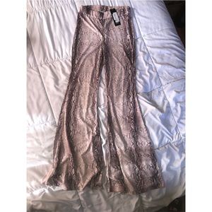 Boohoo snake flared trousers